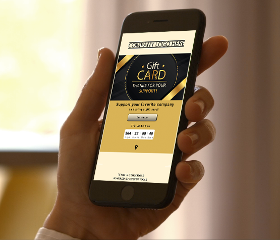 Digital Gift Card on a smartphone in hand.