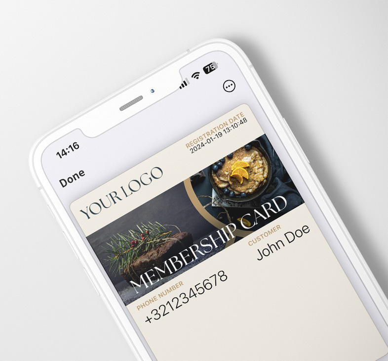 Cartão de Fidelidade Digital de Pontos em um smartphone.