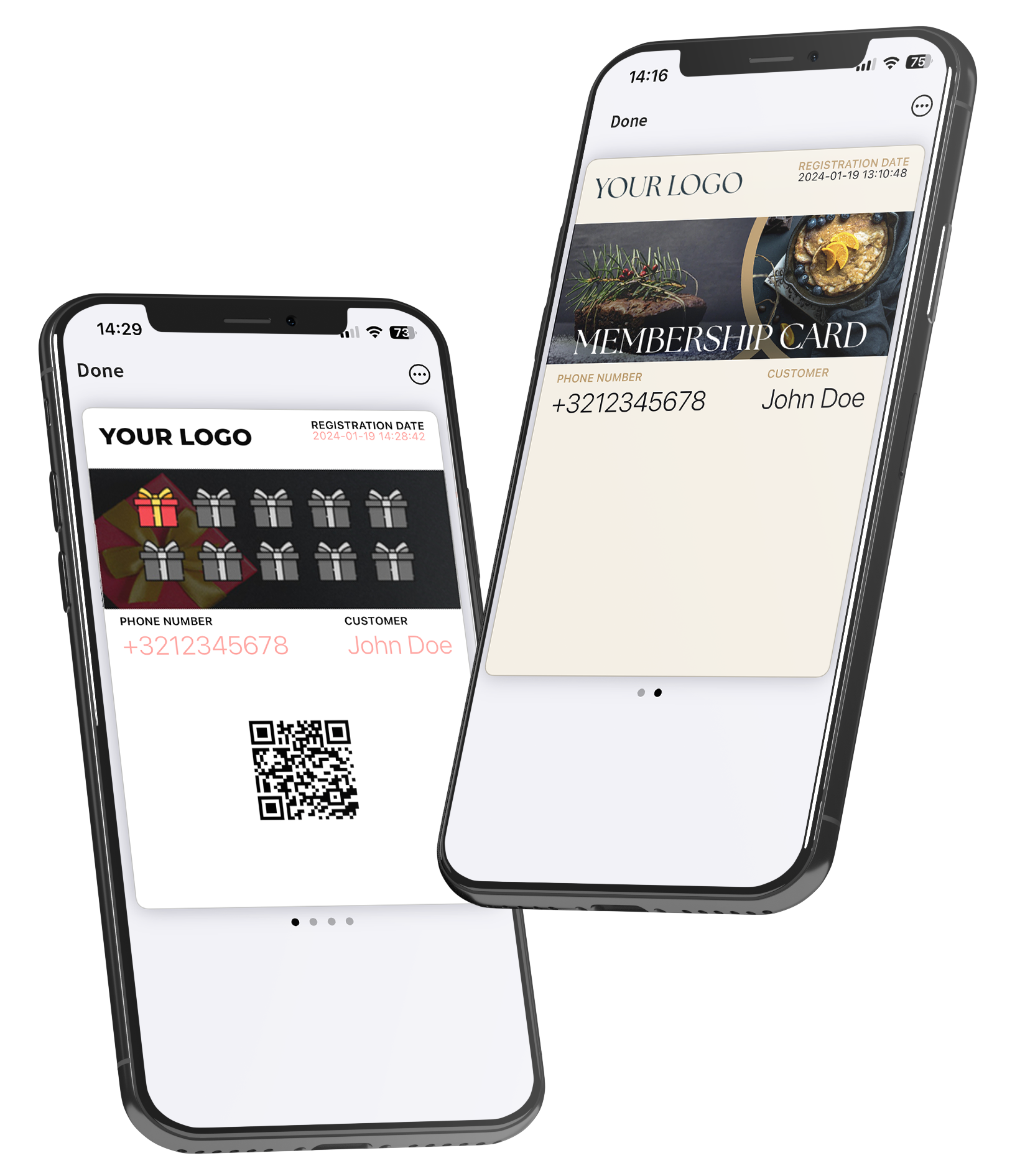 Digital Stamp Loyalty Card on a smartphone.