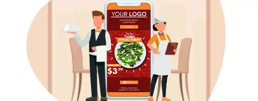 Digitale restaurant coupon op een smartphone