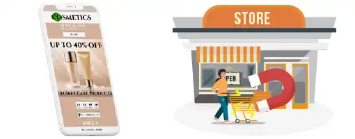 Utilisez les coupons électroniques pour attirer des personnes à visiter votre magasin de vente au détail.