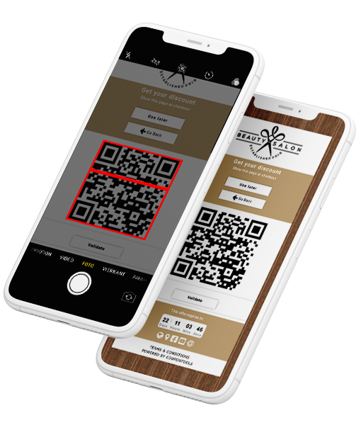 Digital Coupon validation by scanning the QR Code on the Coupon.